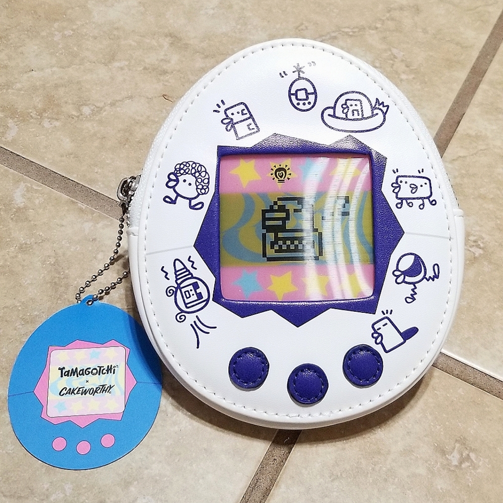 Cakeworthy x Tamagotchi White Lenticular Coin Bag - Picture 1 of 5